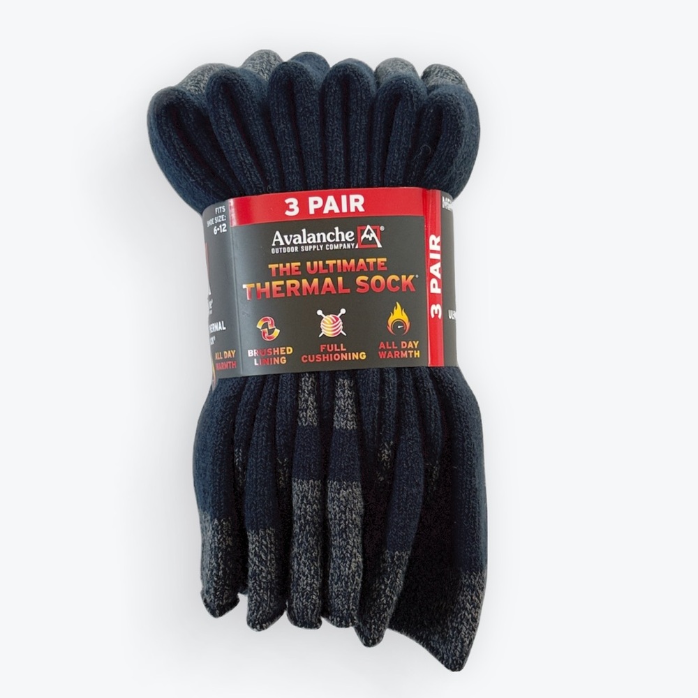 Avalanche Black and Gray Casual Socks - 3 Pair